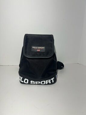 Vintage Polo Sport by Ralph Lauren Black Mini Backpack